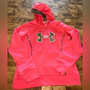Under Armour Pink and Camouflage Hoodie medium